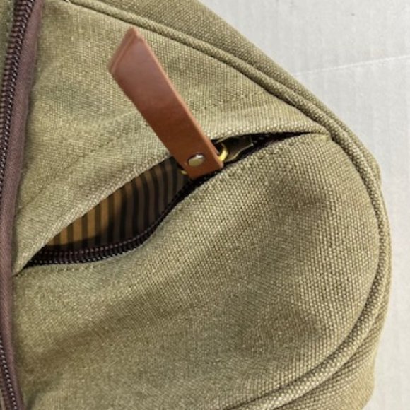 Olive Green Canvas Cotton Sling Bag Backpack Casual Daypack Rucksack Chest Bag main image 4